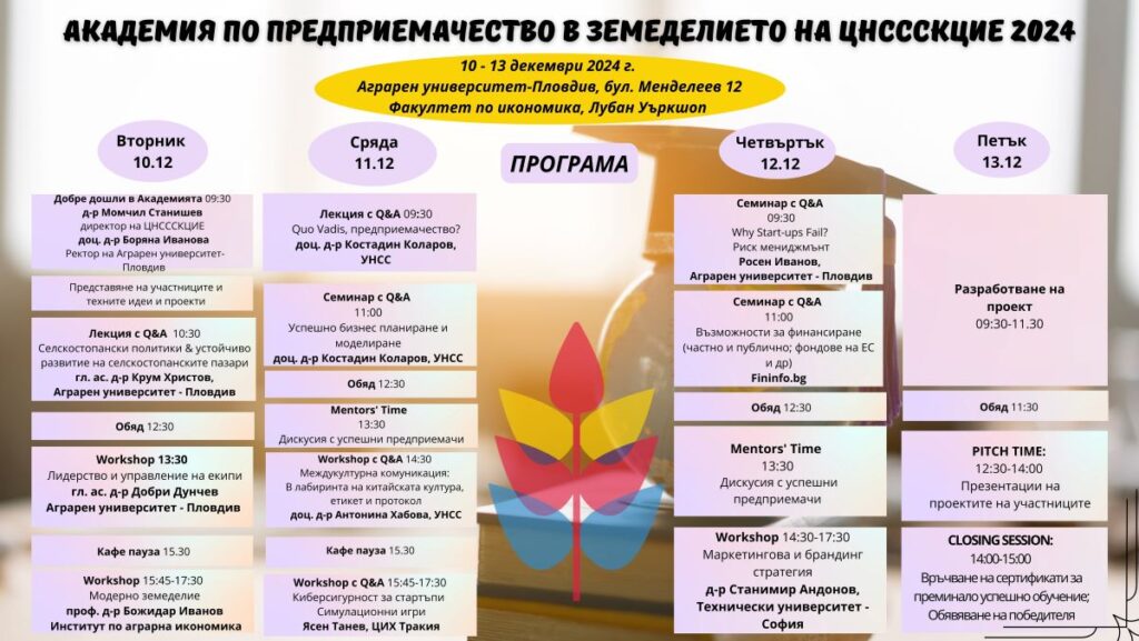 Програма на Академия по предприемачество в земеделието гр. Пловдив (1)